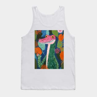 Crocodile and flowers Tank Top